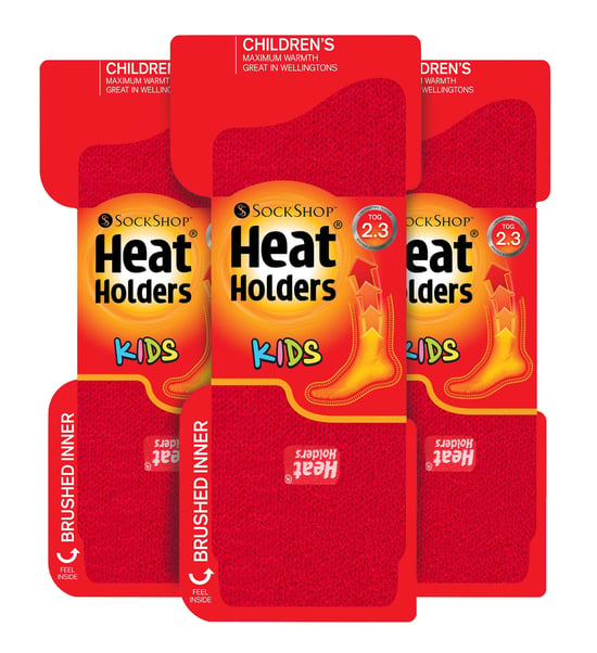 Heat Holders - Set van 3 thermo wintersokken voor kinderen - Rood - Image 2