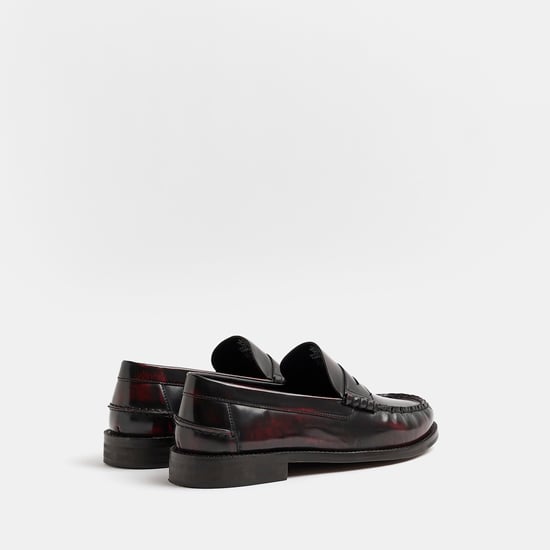 River Island Mens Loafers Slip On Shoes - Red