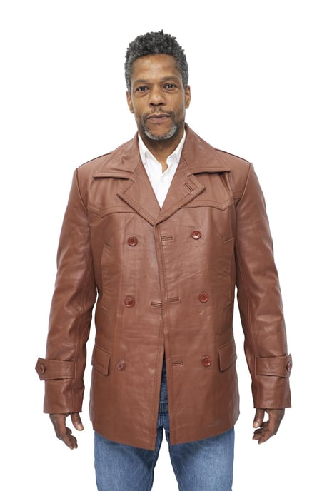 Men's Cowhide Leather Peacoat-Krakaw