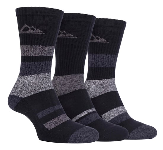 Set van 3 wandelsokken van katoen met gewatteerde zool voor dames - SBLS031BLK - Image 1