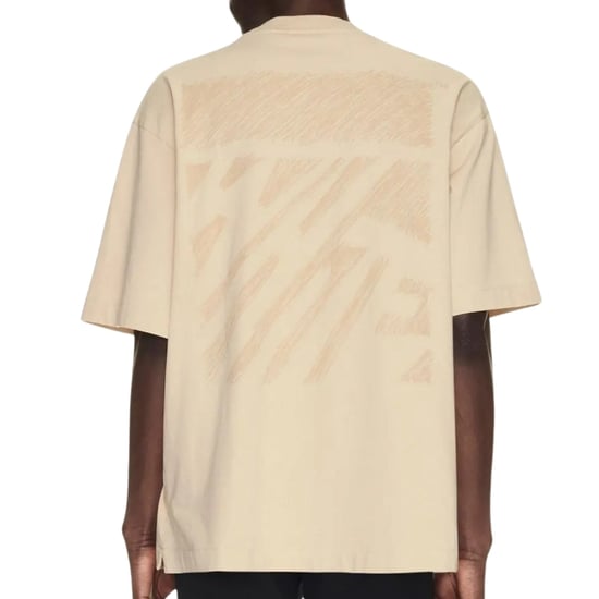 Off-White Scribble Carry Over Skate Fit Ivory Beige T-Shirt