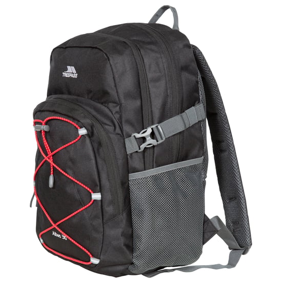 Trespass Albus 30 Litre Casual Rucksack/Backpack (Black/Red)