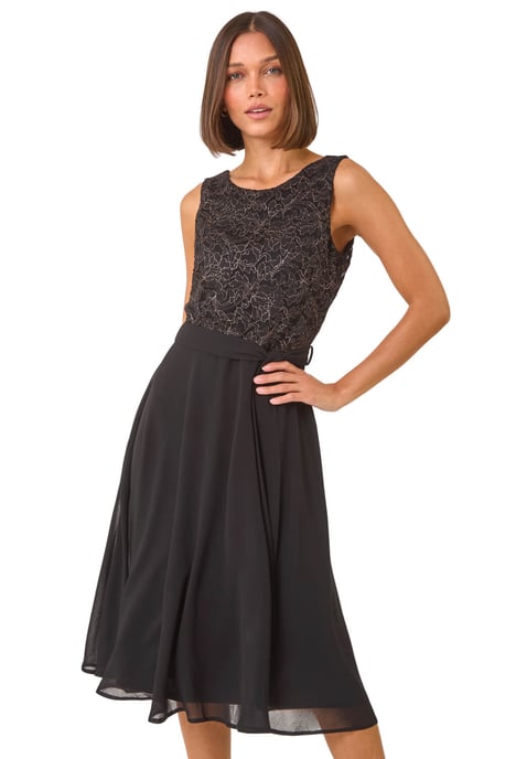 Lace Bodice Knee Length Dress