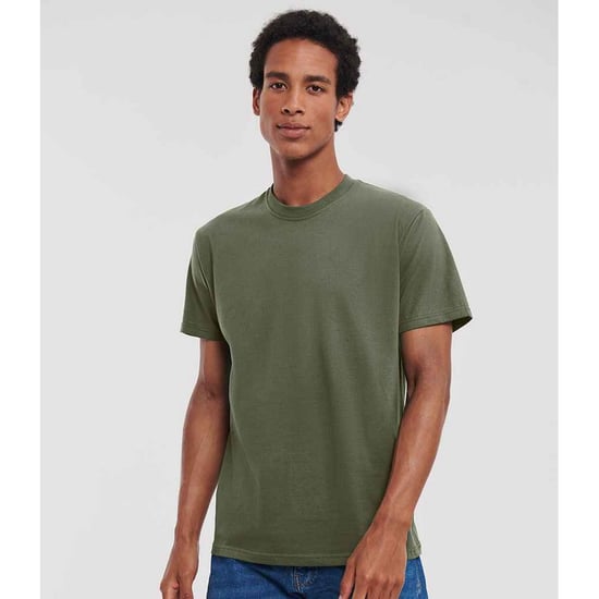 Russell Heren Ringspun Cotton Classic T-shirt (Olijfgroen) - Image 3