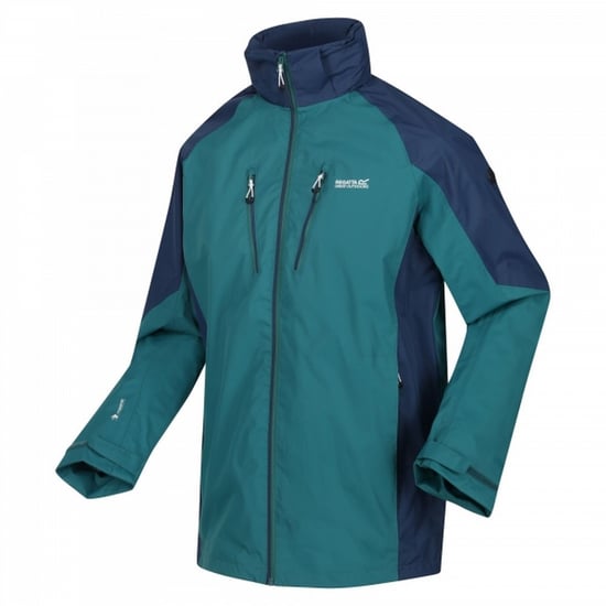 Regatta Heren Calderdale IV waterdichte Softshell wandeljas met capuchon (Pacific Groen/Admiraal Blauw) - Image 1