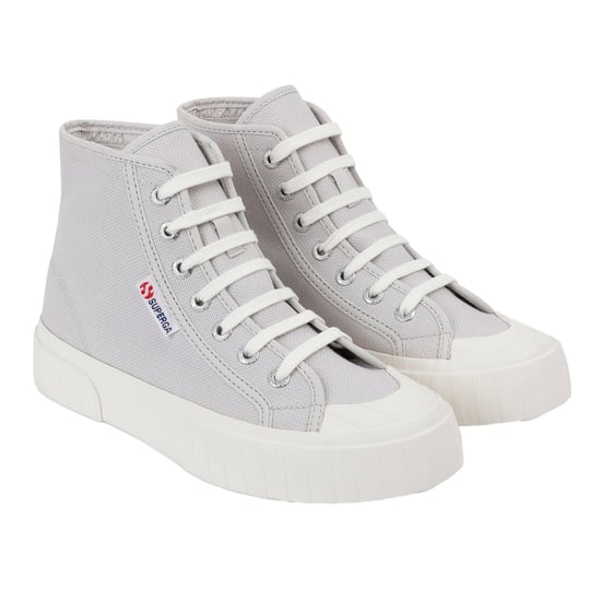 Superga Womens/Ladies 2696 Stripe High Tops (Grey Silver/Avorio)