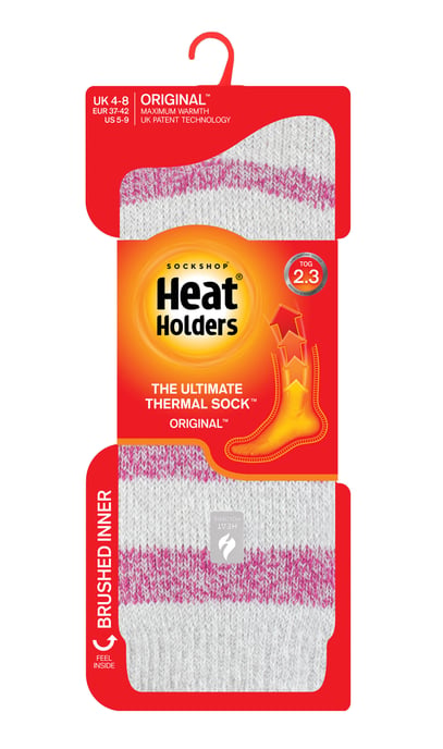 Heat Holders Dames Dikke Warme Thermische Sokken - Lichtgrijs / Bessen (Tuscuny) - Image 2
