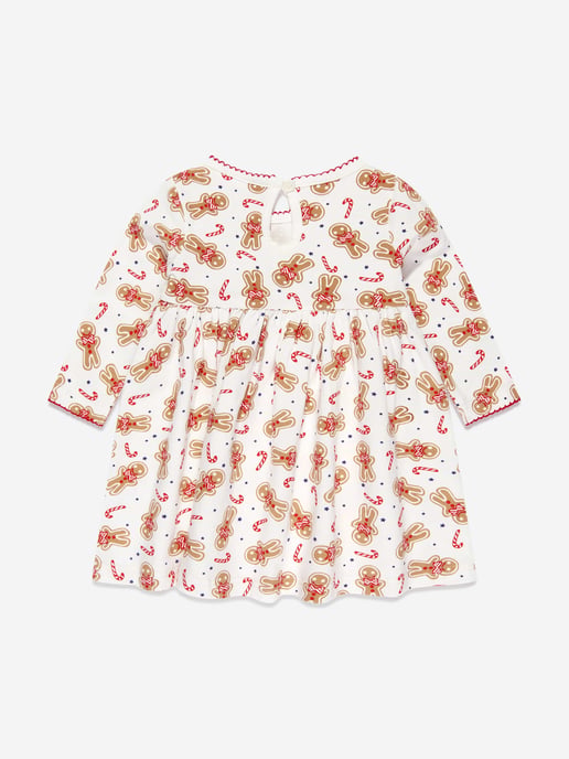 Rachel Riley Baby Girls Gingerbread Jersey Dress in White
