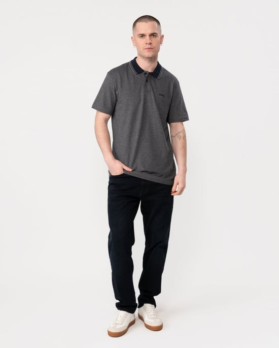 Men's Boss Peoxfordnew Short Sleeve Polo Shirt in Dark Blue 404 - Image 3