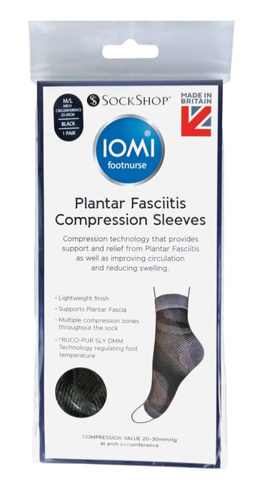IOMI - Sokken voor fasciitis plantaris met ondersteuning van de voetboog - Zwart - Image 2