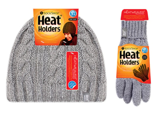 Heat Holders - Damesmuts en handschoenenset voor de winter - Lichtgrijs - Image 2