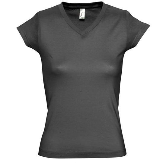 SOLS Dames/dames Maan V Hals T-Shirt met korte mouwen (Donkergrijs) - Image 1