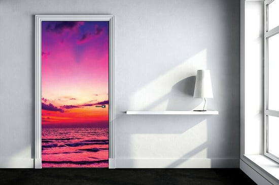 Sunset At Sea Self-Adhesive Door Mural Sticker For All Europe Size 90Cm X 200Cm