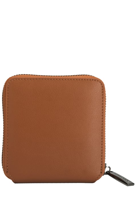 Smooth Leather Square Zip Purse
