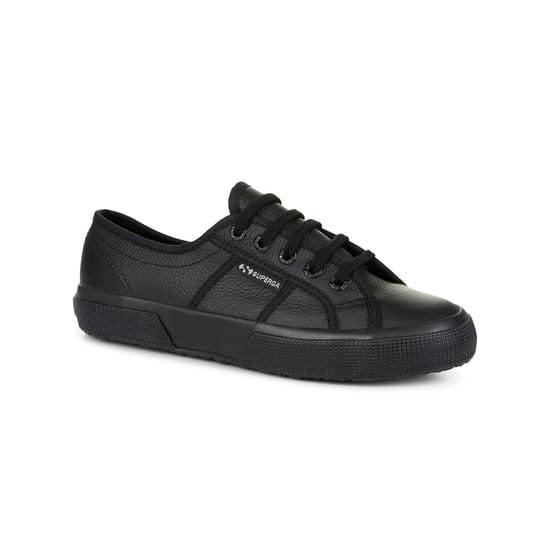 Superga Unisex 2750 Efglu Leather Trainers voor volwassenen (Totaal Zwart) - Image 1