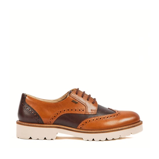 Pod Kortney Leren Dames Tan Multi-Brogues Schoenen - Image 4
