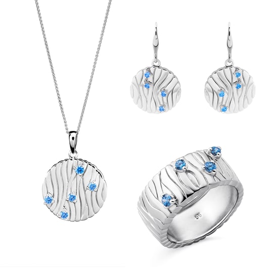 Orphelia 'Babette' Dames 925 Sterling Zilveren Set: Ketting + Oorbellen + Ring - Zilver SET-7504 - Image 1