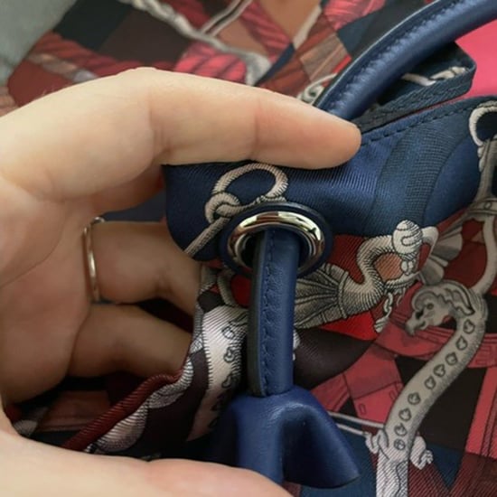 Hermès Gedrukte Zijden City Bag in Multicolor Zijde en Leer - Image 5