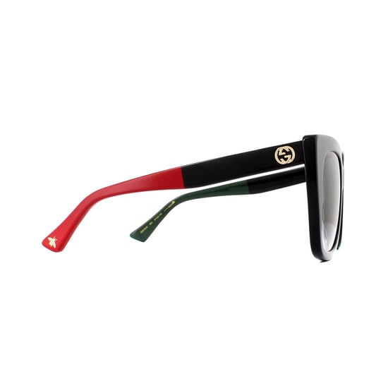 Gucci zonnebril GG0163SN 003 Zwart met rode en groene bruine gradiënt - Image 4