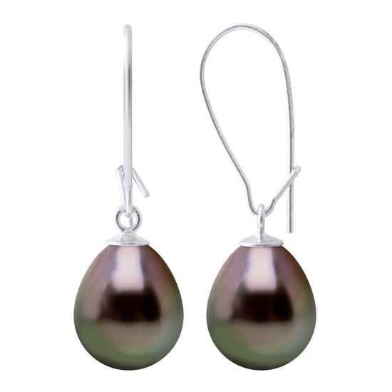 Oorbellen Echte Gecultiveerde Tahiti Parel Peper 9-10 mm - Image 1