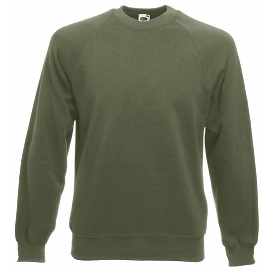 Fruit Of The Loom Heren Raglan Mouwen Belcoro® Sweatshirt (Klassiek Olive) - Image 1