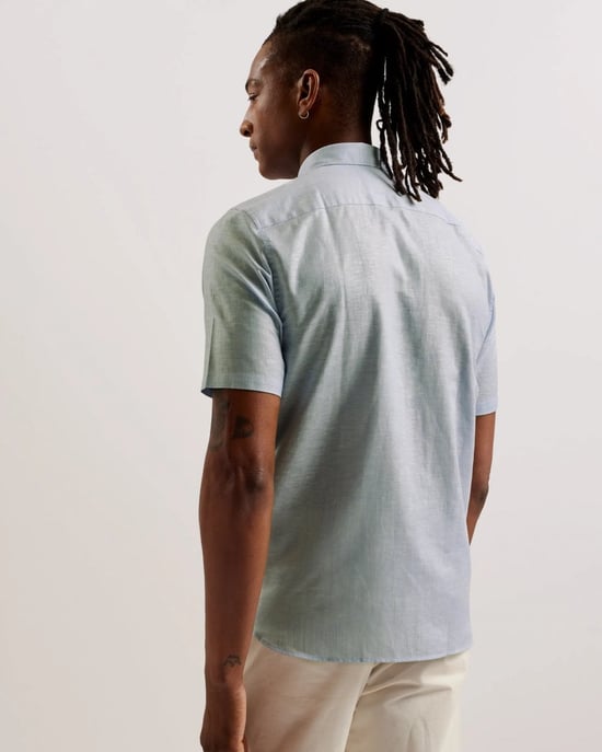 Ted Baker Palomas Heren Korte Mouwen Linnen Shirt - Image 4