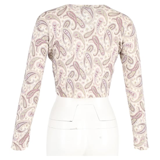 Etro Korte Paisley Cardigan in Beige Wol - Image 6