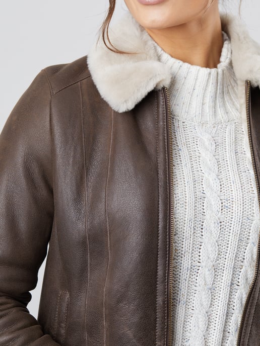 Cartmel Sheepskin Jacket in Chocolate Brown