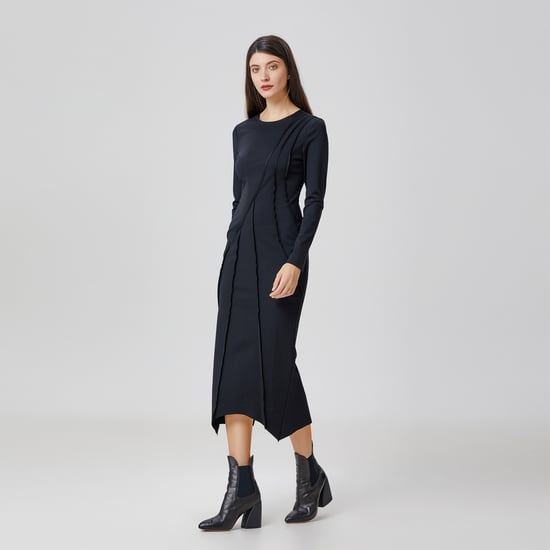 Jurk met asymmetrische structuurlijnen - Image 1