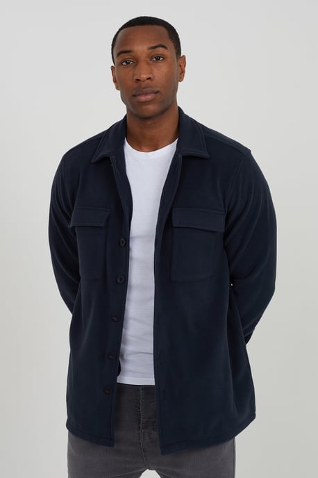 Navy Long Sleeve Fleece Shirt