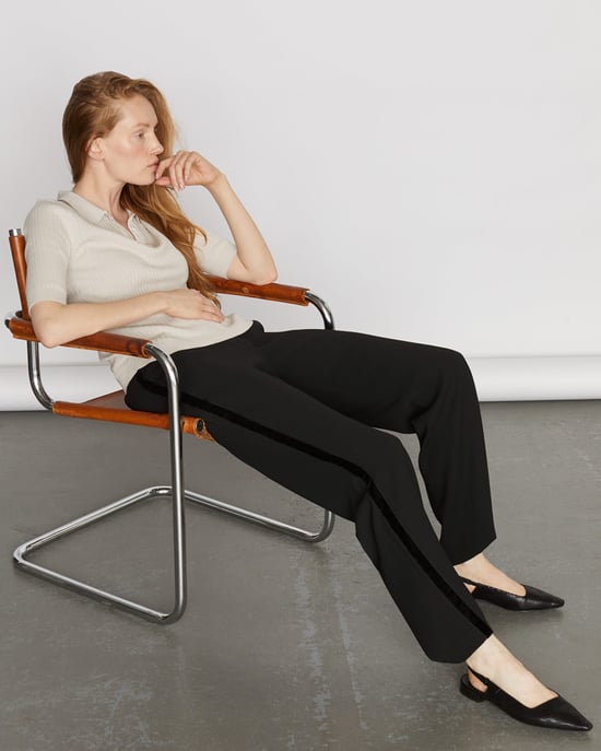 Relaxed Velvet Trim Trouser