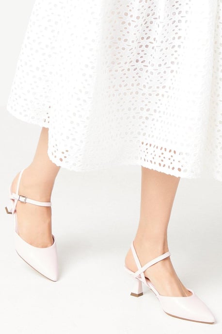 Emilia Pointed Kitten Heel Open Back Court Shoes