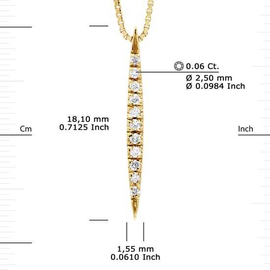 DIADEMA - Necklace with Diamonds - Drop - Yellow Gold