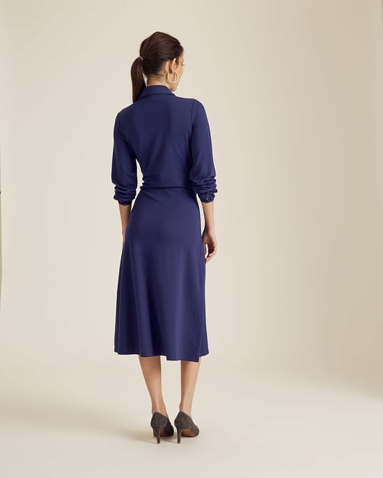 Tie Front Jersey Shirt Dress