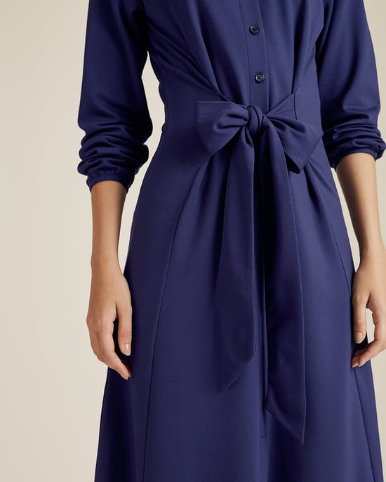 Tie Front Jersey Shirt Dress
