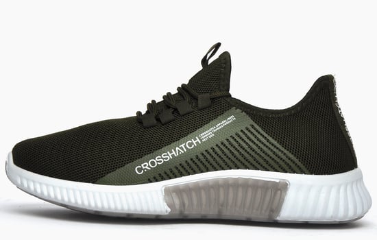 Men's Crosshatch Nimbus Trainers in olive - Image 1