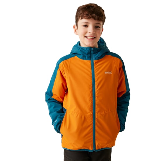 Regatta Childrens/Kids Volcanics VIII Terrain Print Reflective Jacket (Fox/Moroccan Blue)