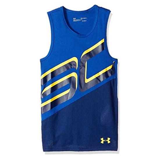 Under Armour Stephen Curry Round Neck Sleeveless Navy Blue Kids Vest 1306222 400