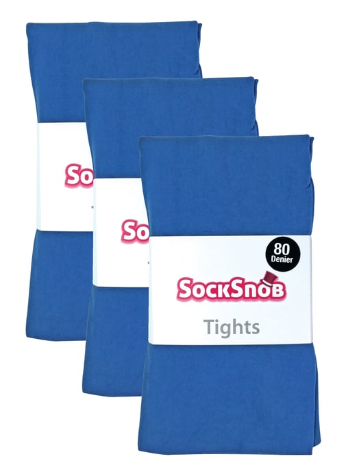 3 paar dames gekleurde ondoorzichtige 80 denier panty's - Maanlichtblauw - Image 2