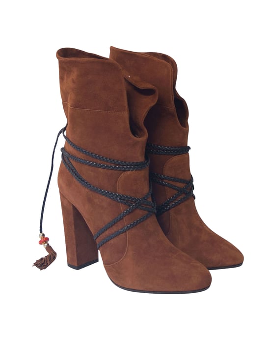 Aquazzura Moonshine Laarzen met Strik in Bruin Suède - Image 3