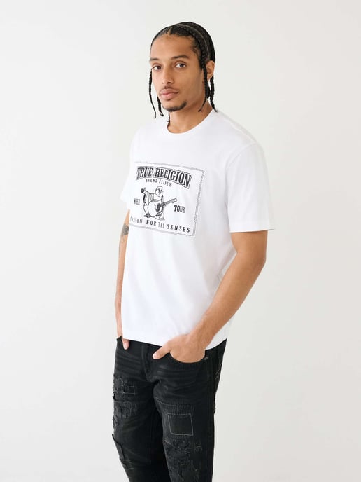 Relaxed Buddha Applique Tee in White