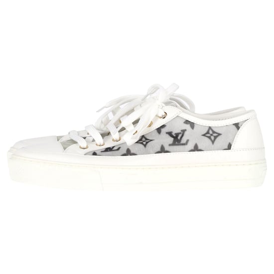 Louis Vuitton Monogram Mesh Accent Low-Top Sneakers  in White Leather - Image 6