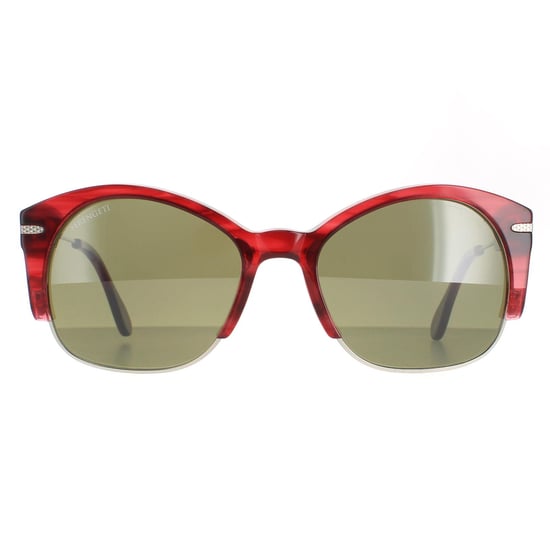 Serengeti Semi Rimless Womens Silver Red Streaky  Polarized Green 555nm Vinita