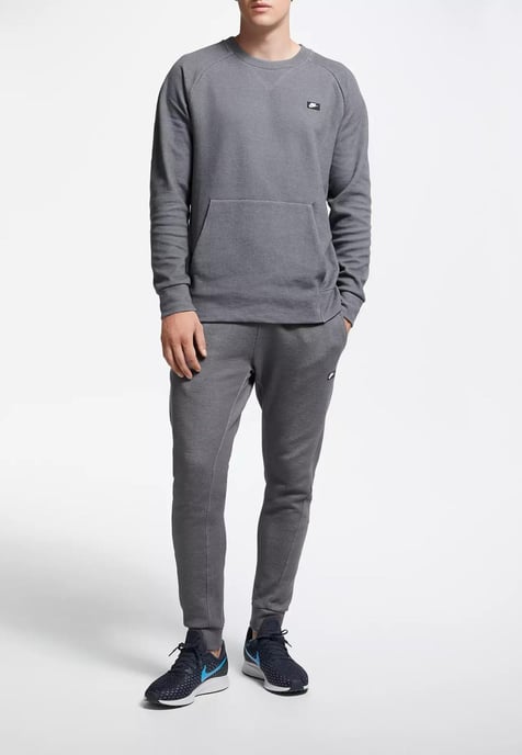 Nike Sportswear Optic Heren Fleece Crew Tracksuit in Grijs - Image 1
