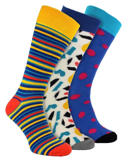 HS by Happy Socks - Heren 3-pack Klassieke Gestreepte Kousen - Streep (Felle Kleuren) - Image 1