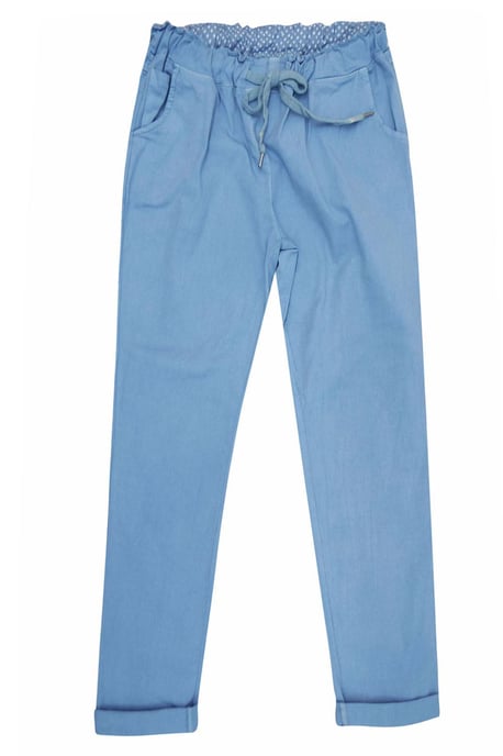 Tie Front Cotton Roll Hem Trousers - Image 1