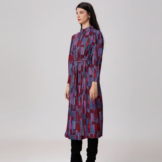 Midi blouse-jurk met grafische print - Image 4