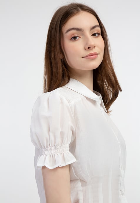 Mymo blouse met korte mouwen Dames wit - Image 5