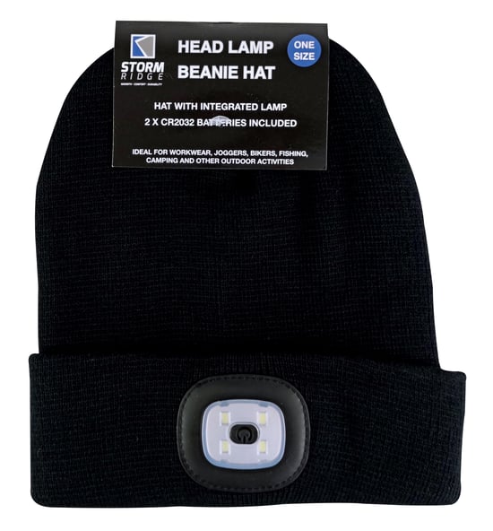 Gebreide wintermuts voor heren met led-gloeiend licht - Zwart - Image 2