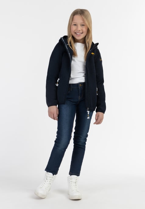Schmuddelwedda Gebreide fleeceblouse voor meisjes meisjes (kinderen) marine gem - Image 2